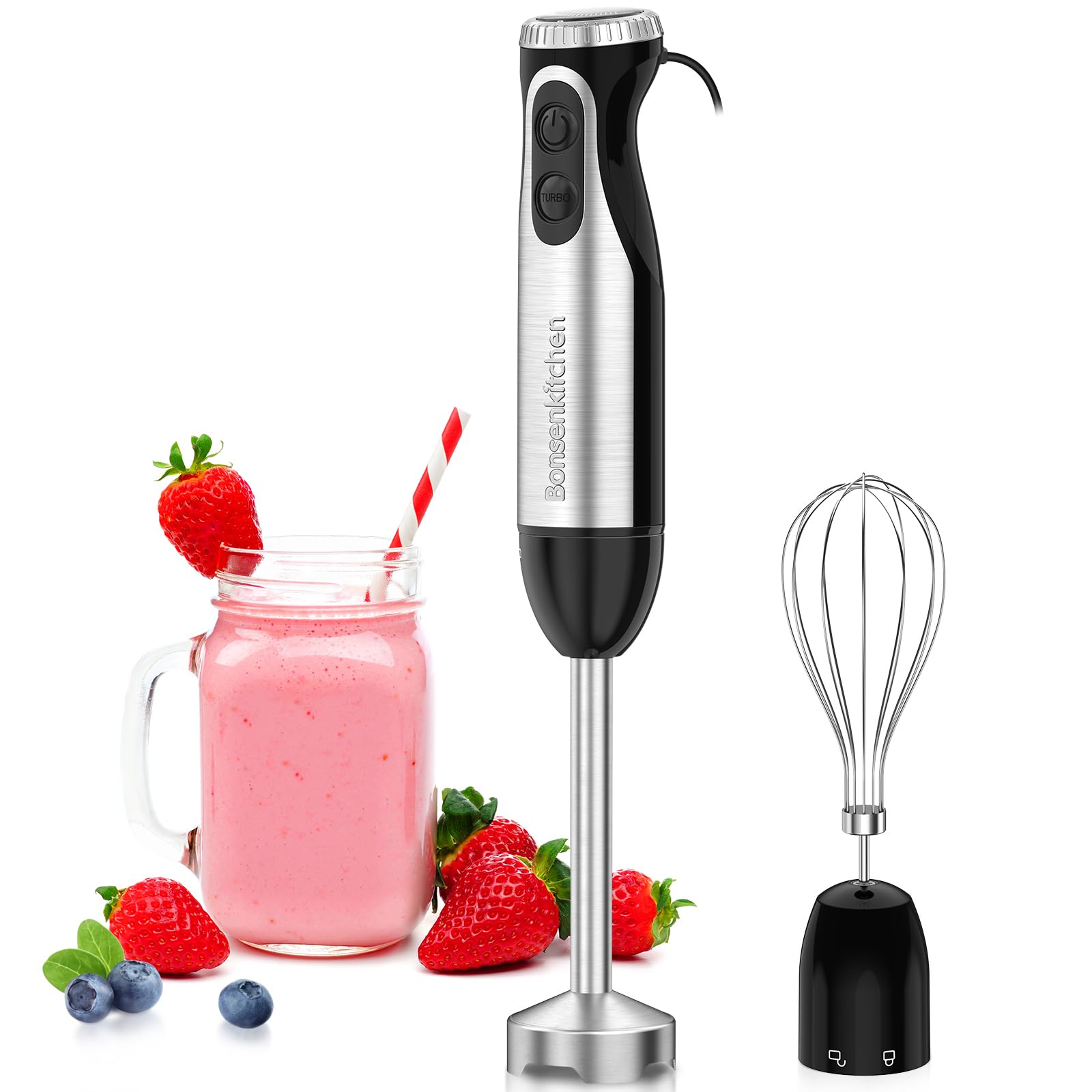 Amazon.com: Bonsenkitchen Immersion Handheld Blender with Whisk